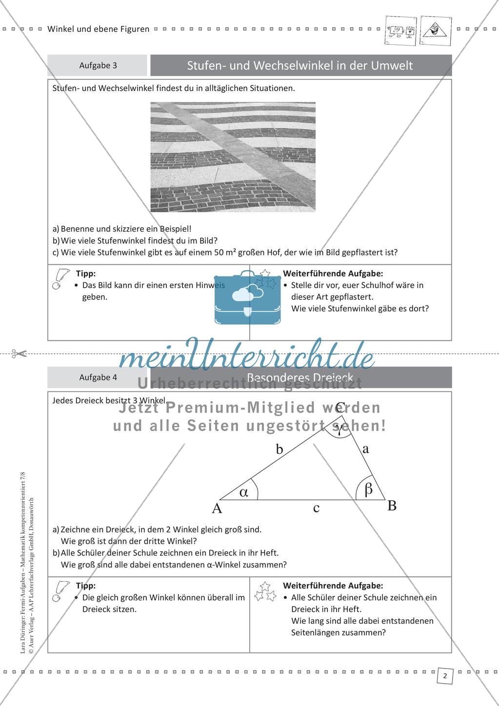 Fermi-Aufgaben - Winkel und ebene Figuren Preview 4