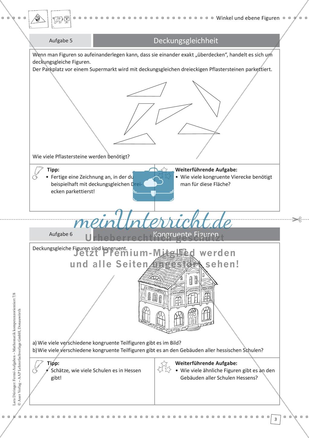 Fermi-Aufgaben - Winkel und ebene Figuren Preview 5