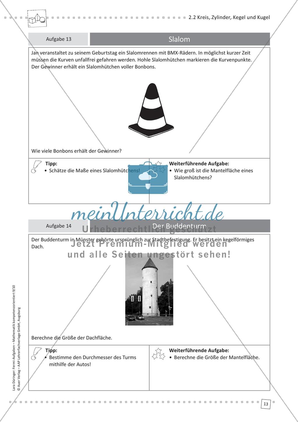 Fermi-Aufgaben - Kreis, Zylinder, Kegel und Kugel Preview 15