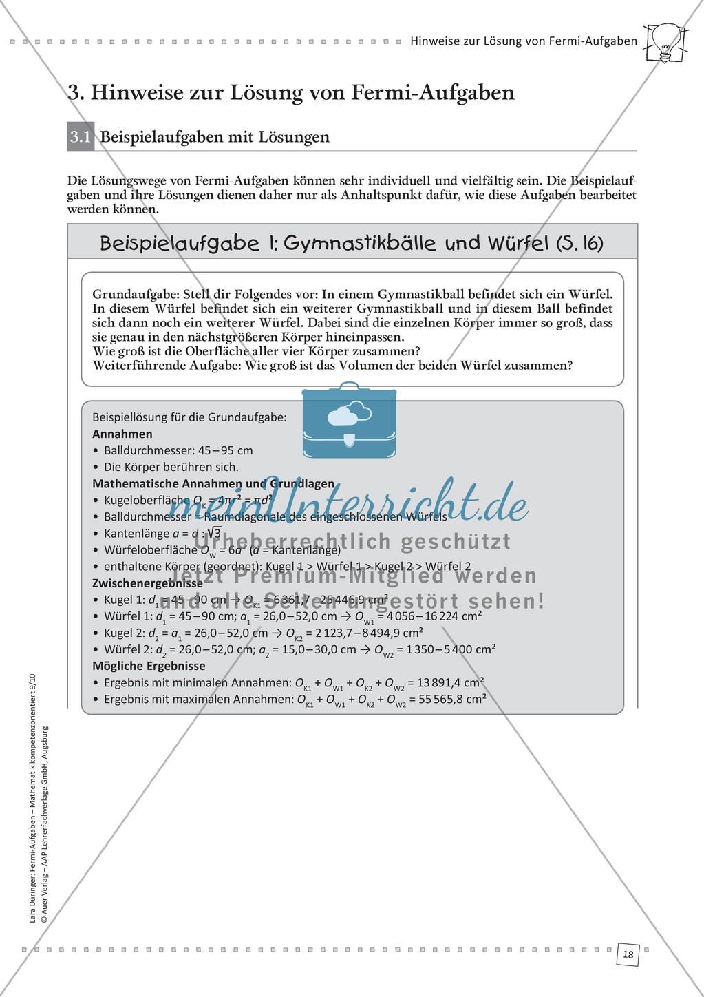 Fermi-Aufgaben - Kreis, Zylinder, Kegel und Kugel Preview 20