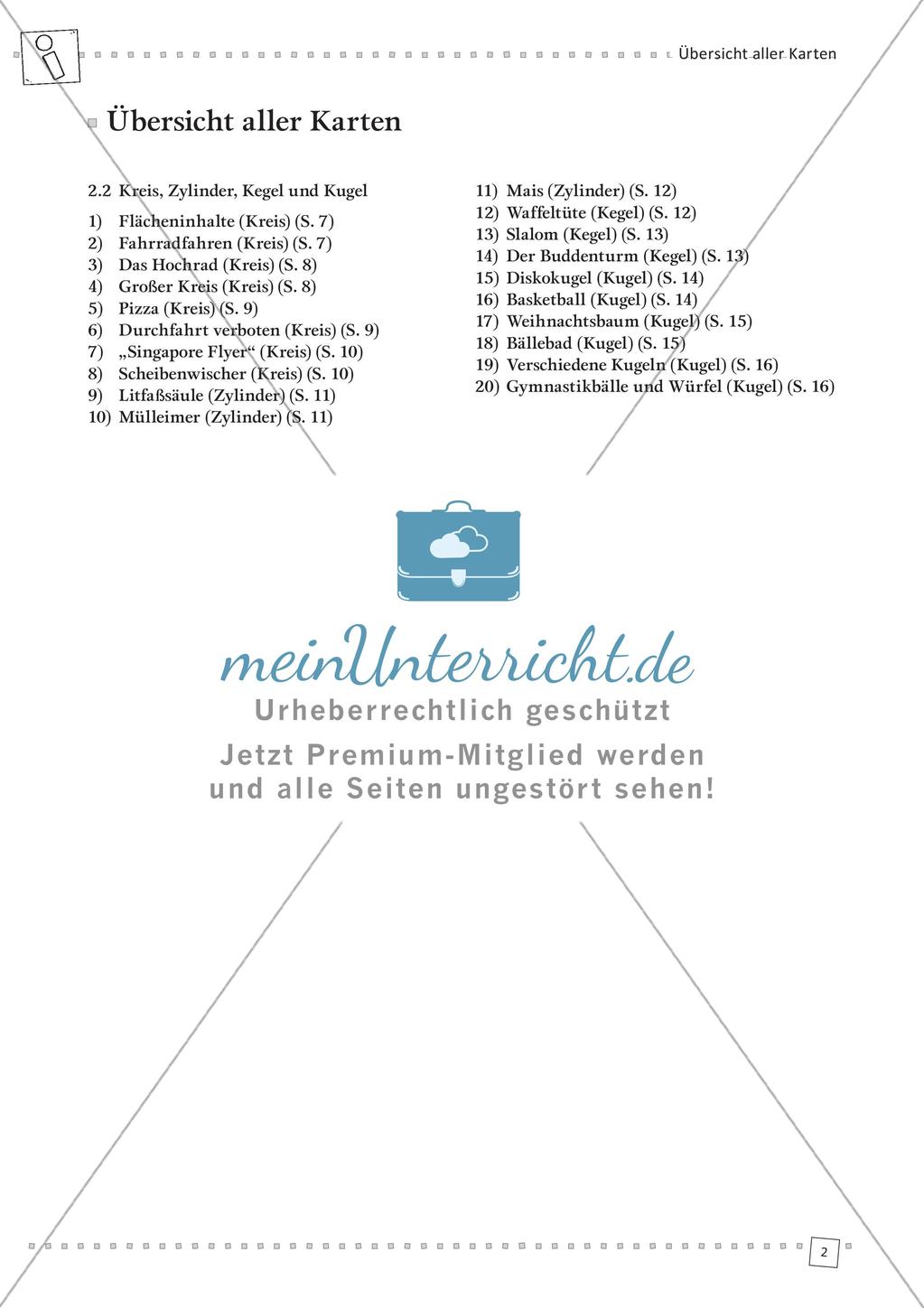 Fermi-Aufgaben - Kreis, Zylinder, Kegel und Kugel Preview 4