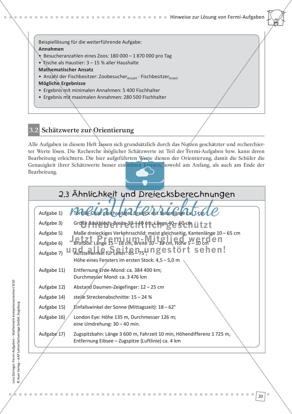 Fermi-Aufgaben - Ähnlichkeiten und Dreiecksberechnungen Preview 22