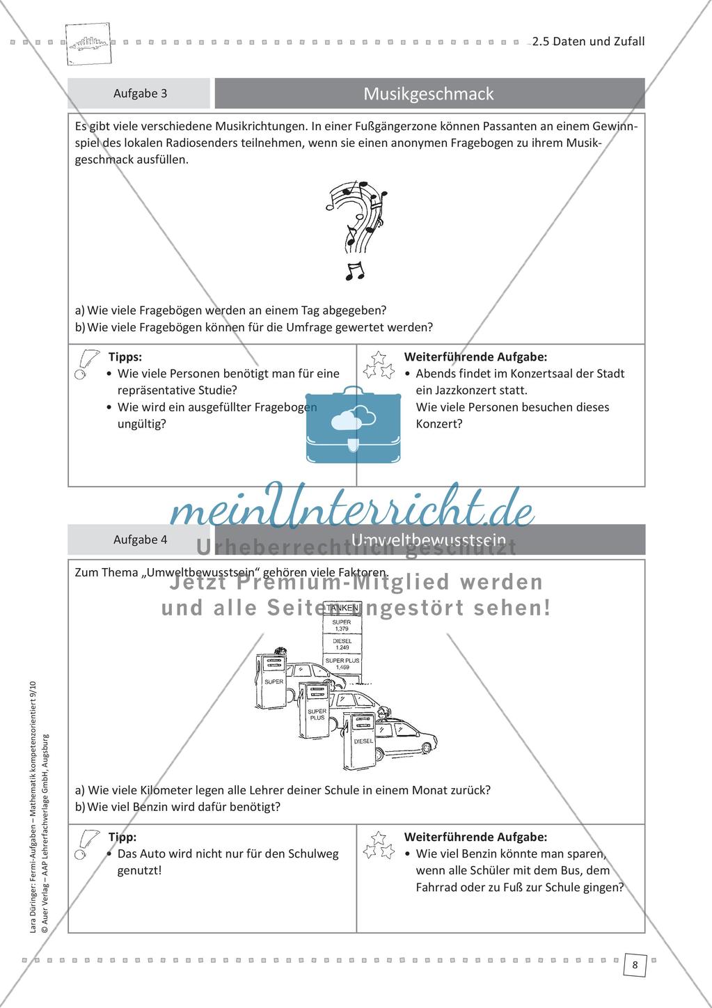 Fermi-Aufgaben - Daten und Zufall Preview 10