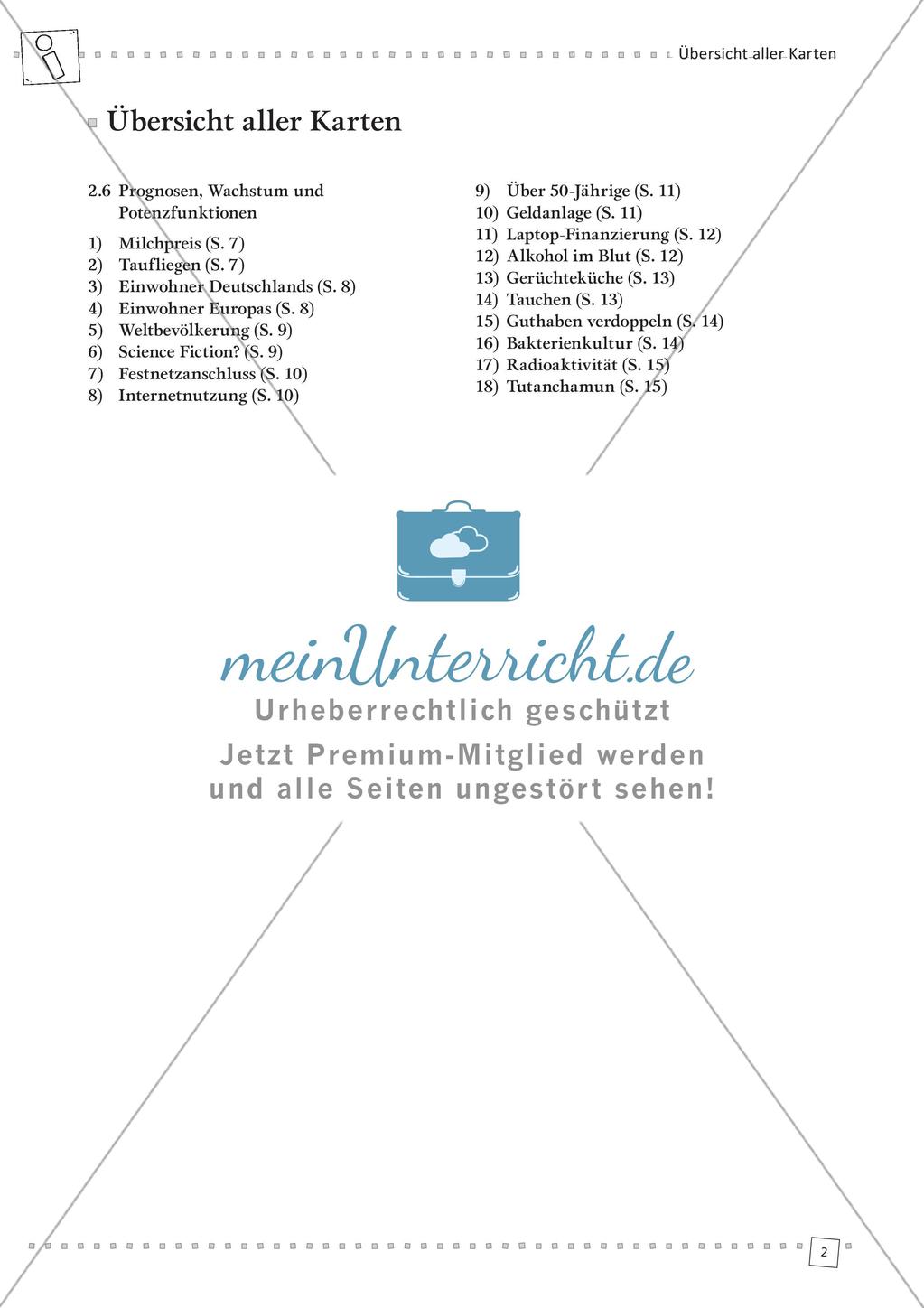 Fermi-Aufgaben - Prognosen, Wachstum und Potenzfunktionen Preview 4