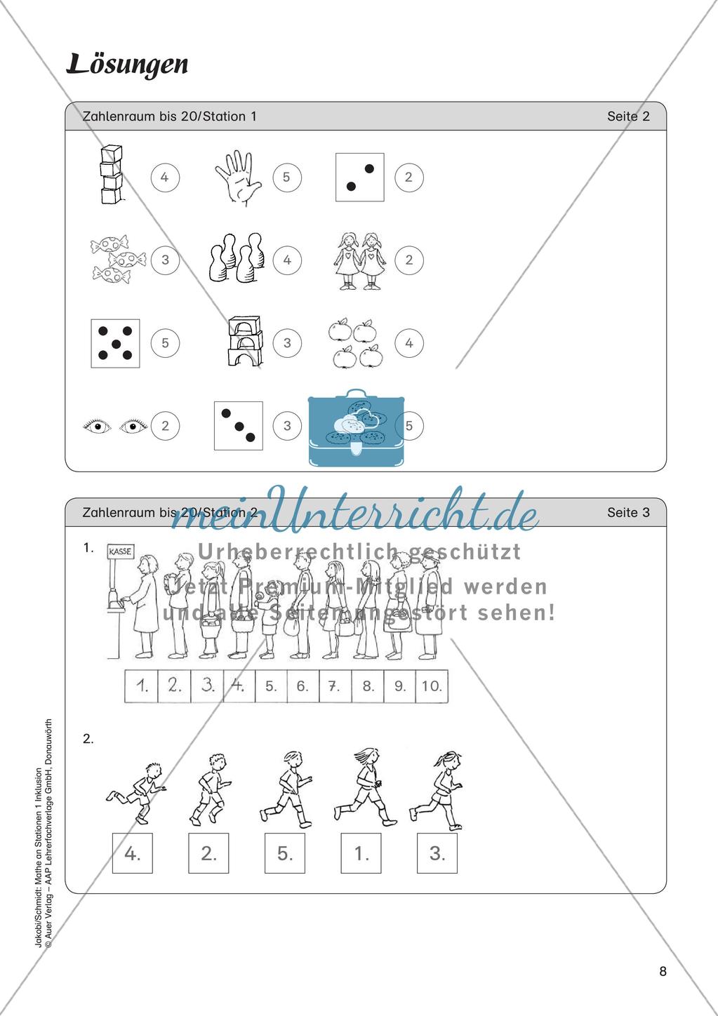 Mathe an Stationen - Inklusion: Zahlenraum bis 20 Preview 10