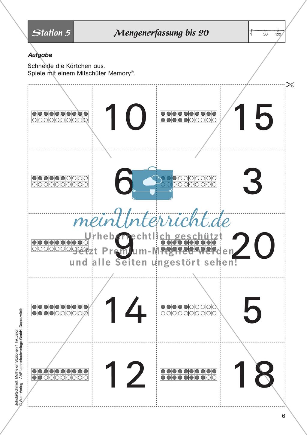 Mathe an Stationen - Inklusion: Zahlenraum bis 20 Preview 8