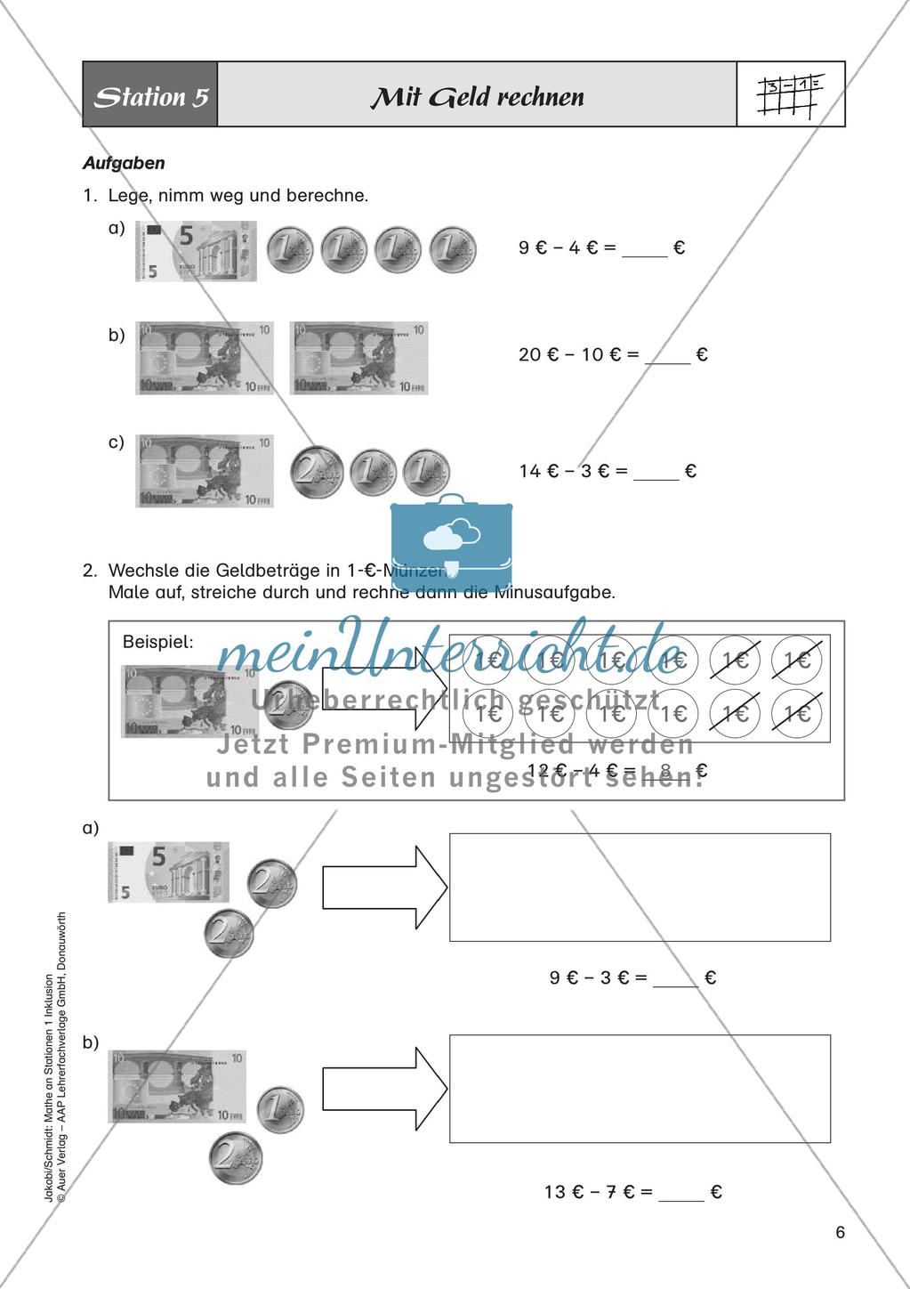 Mathe an Stationen - Inklusion: Subtraktion Preview 8