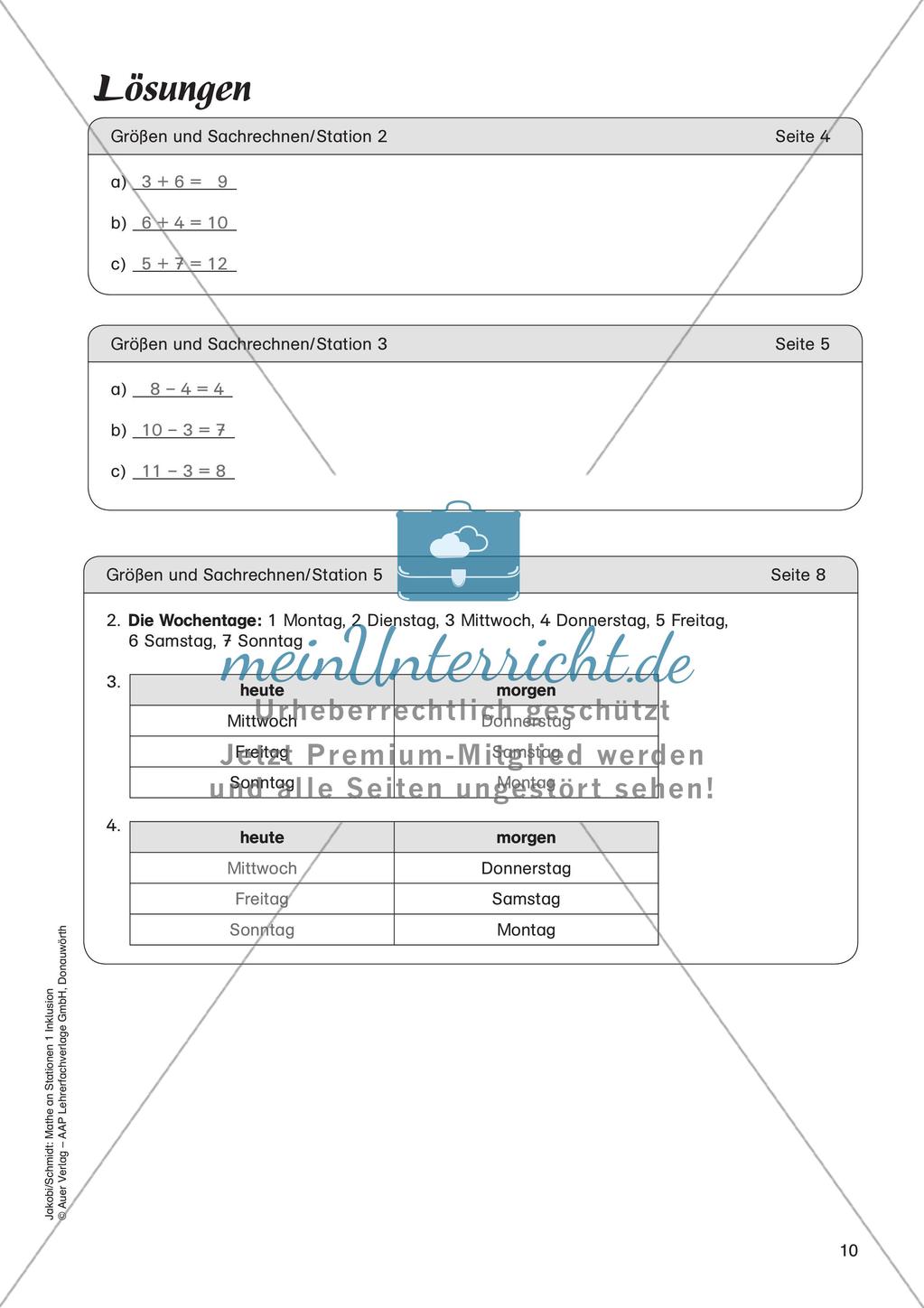 Mathe an Stationen - Inklusion: Größen und Sachrechnen Preview 12