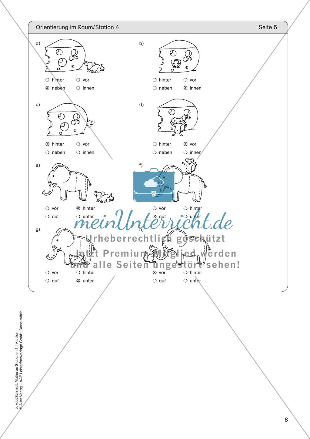Mathe an Stationen - Inklusion: Orientierung im Raum Preview 10