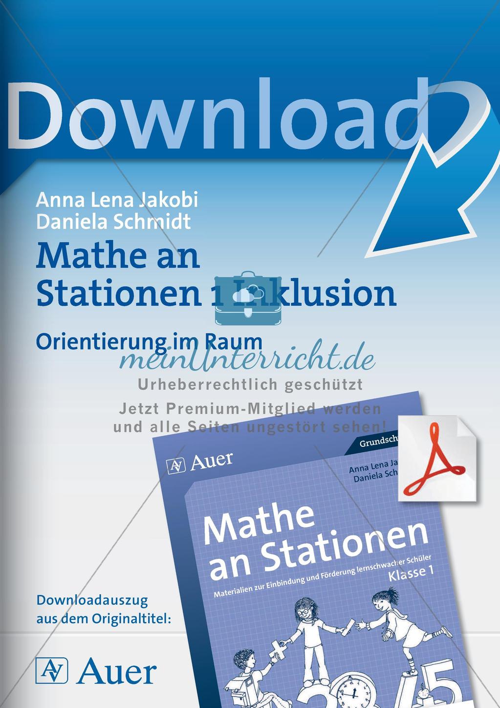 Mathe an Stationen - Inklusion: Orientierung im Raum Preview 1