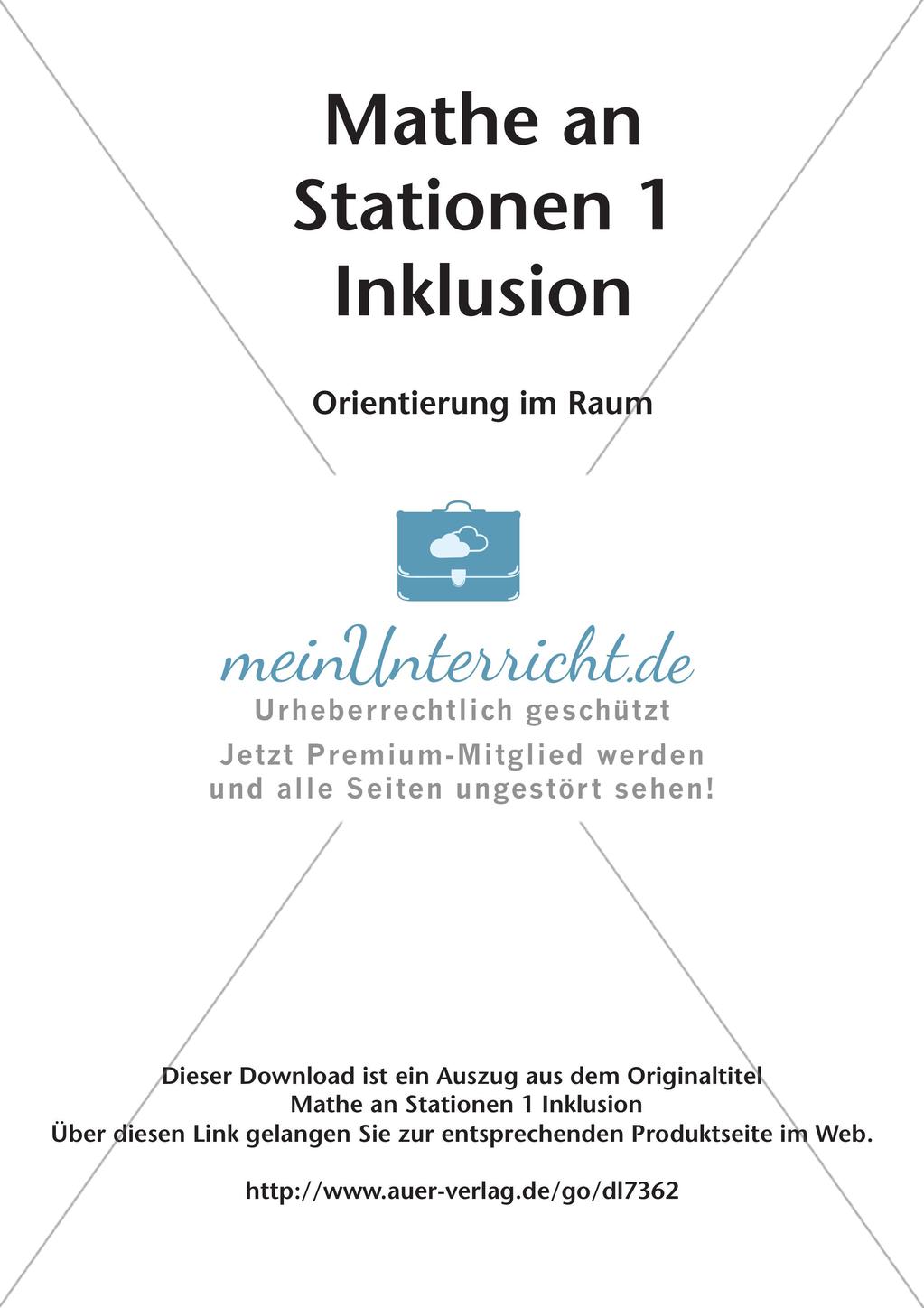 Mathe an Stationen - Inklusion: Orientierung im Raum Preview 2