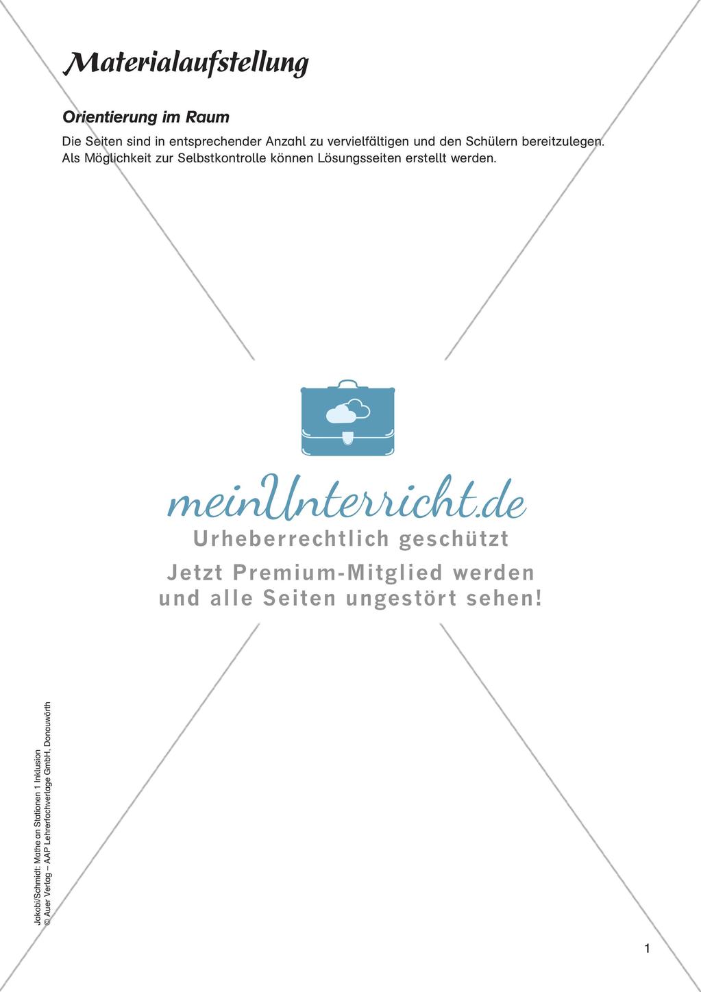 Mathe an Stationen - Inklusion: Orientierung im Raum Preview 3