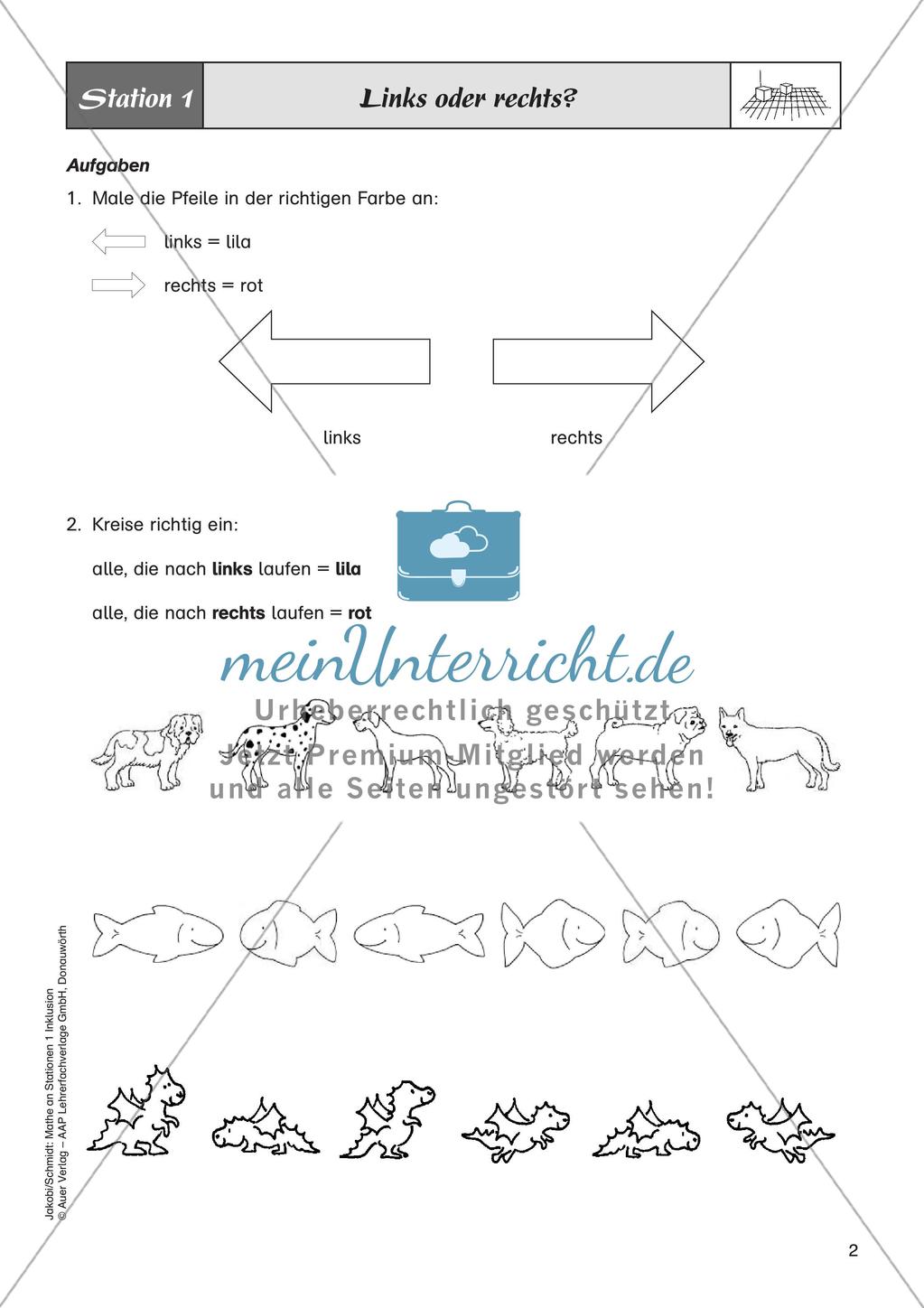 Mathe an Stationen - Inklusion: Orientierung im Raum Preview 4