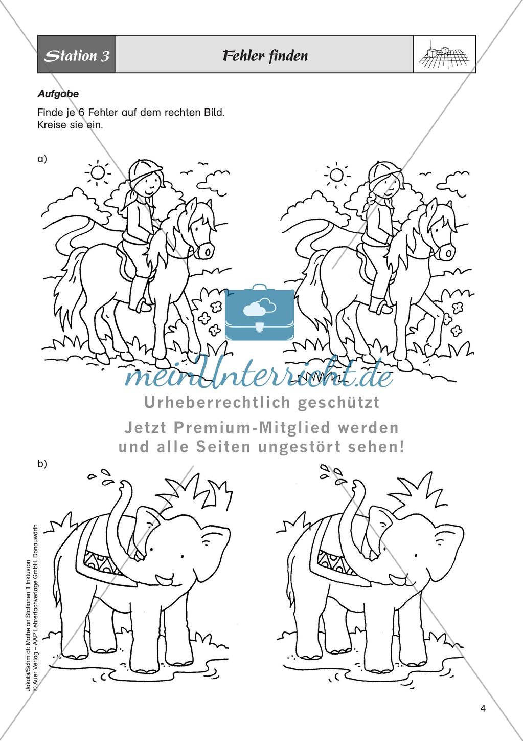 Mathe an Stationen - Inklusion: Orientierung im Raum Preview 6