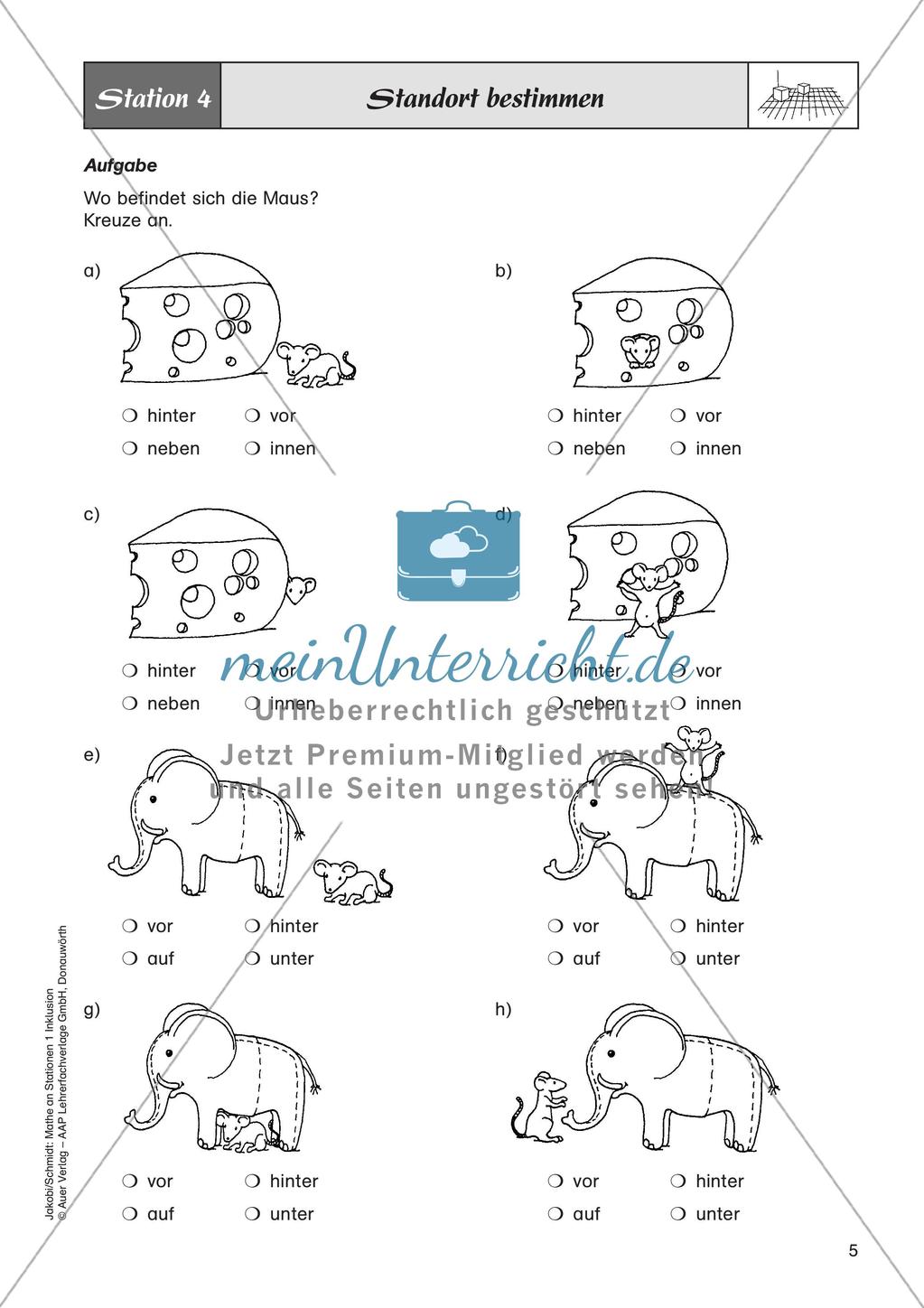 Mathe an Stationen - Inklusion: Orientierung im Raum Preview 7