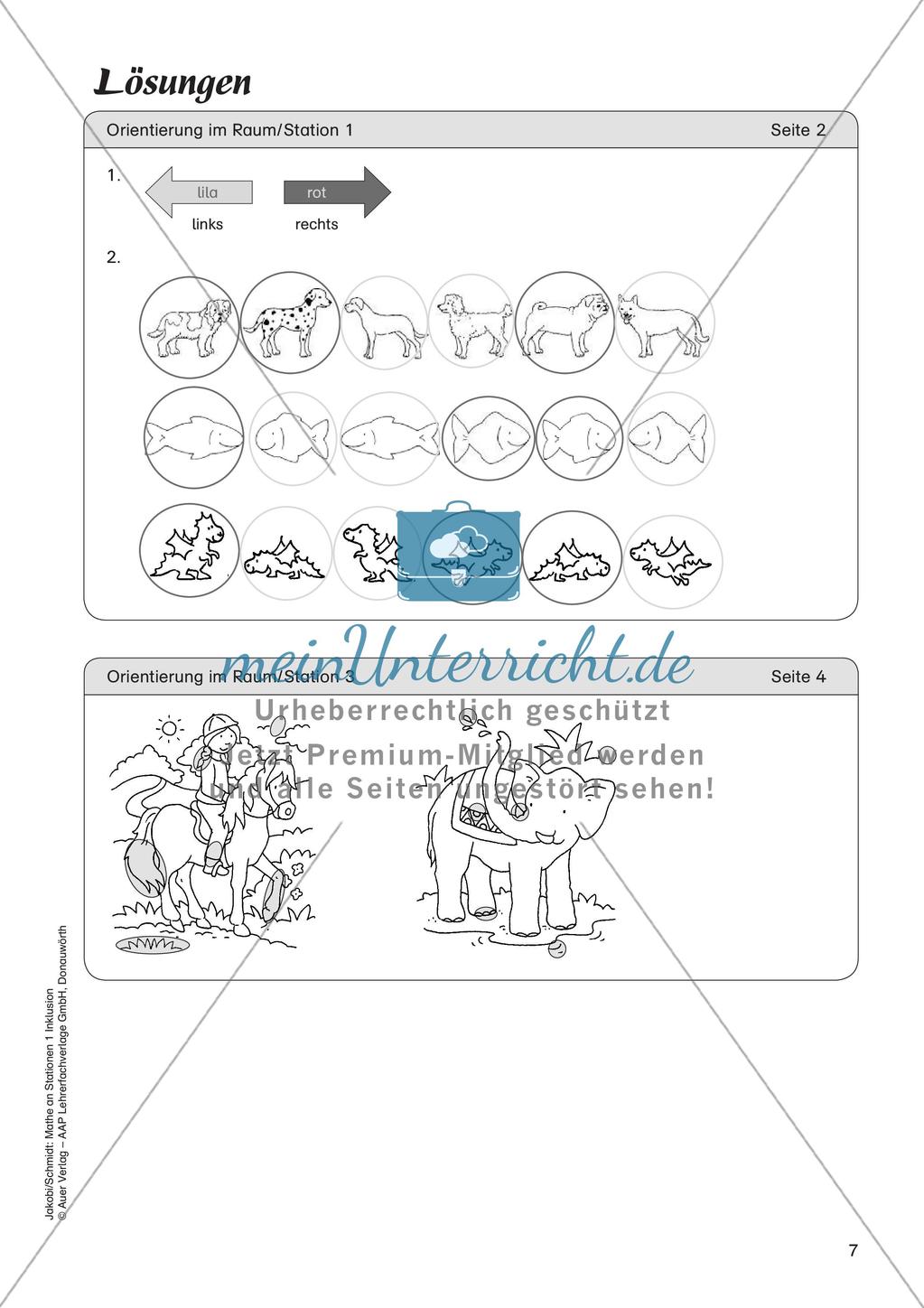 Mathe an Stationen - Inklusion: Orientierung im Raum Preview 9