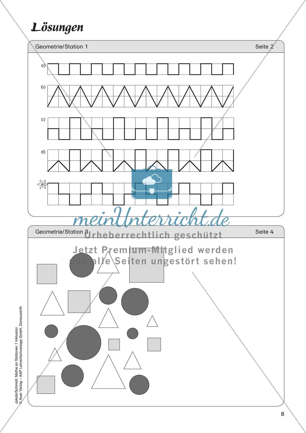 Mathe an Stationen - Inklusion: Geometrie Preview 10