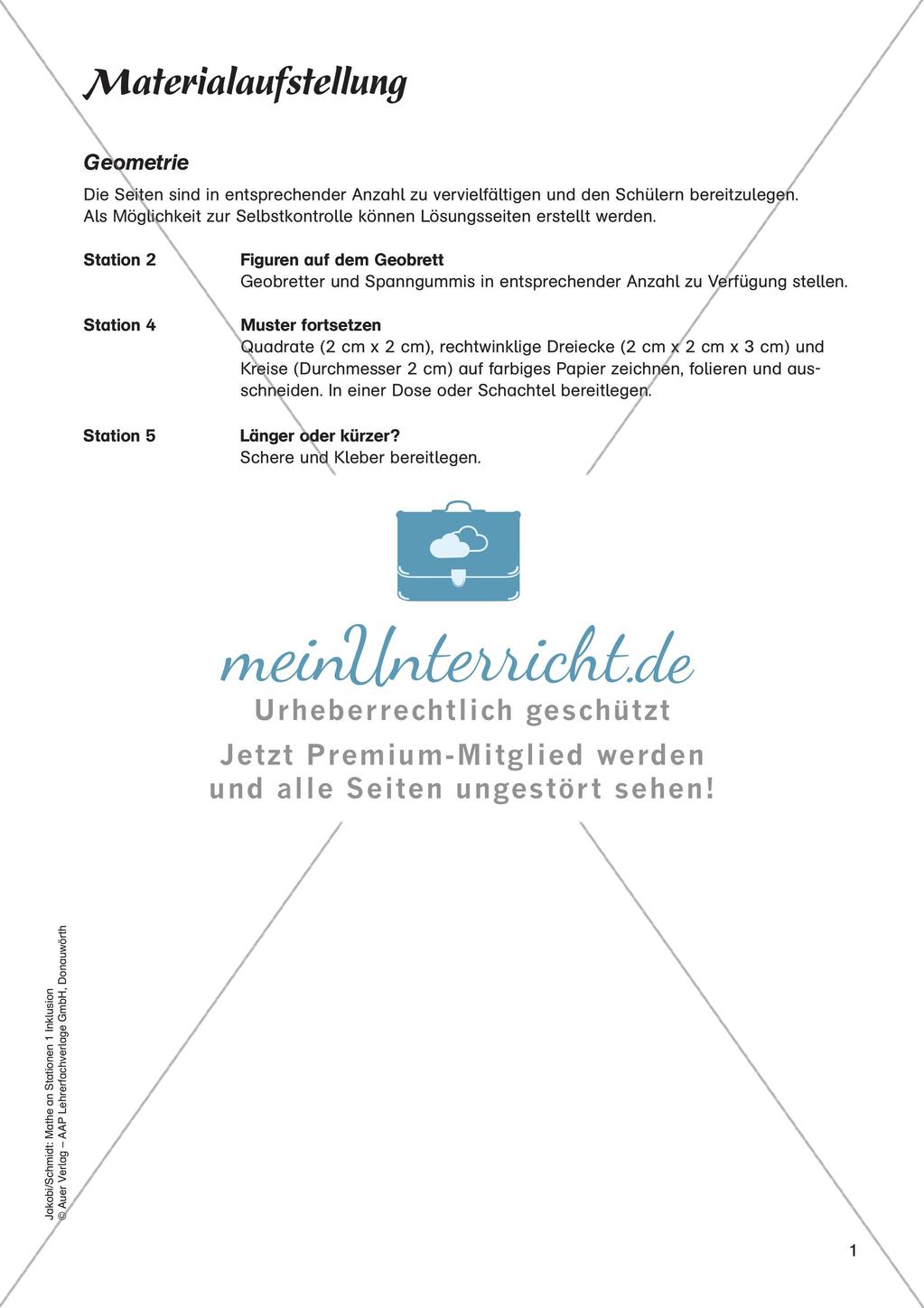Mathe an Stationen - Inklusion: Geometrie Preview 3