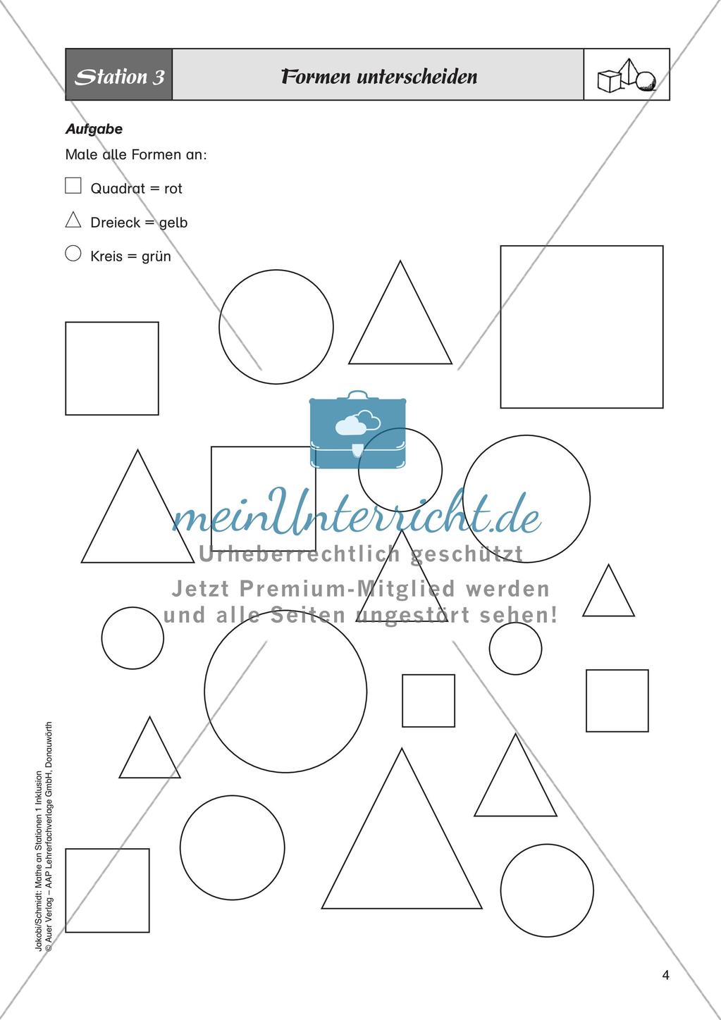 Mathe an Stationen - Inklusion: Geometrie Preview 6