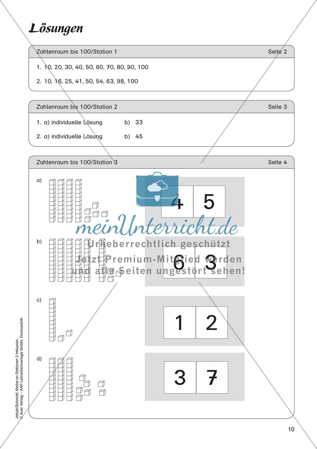 Mathe an Stationen - Inklusion: Zahlenraum bis 100 Preview 12