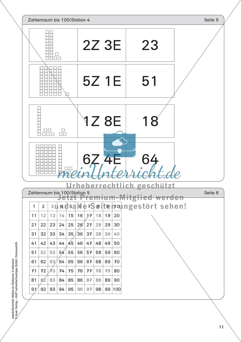 Mathe an Stationen - Inklusion: Zahlenraum bis 100 Preview 13