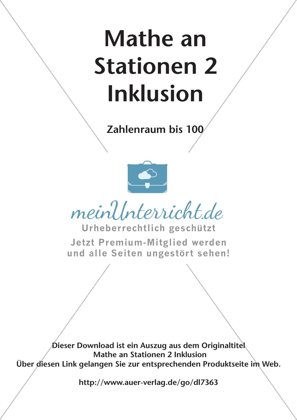 Mathe an Stationen - Inklusion: Zahlenraum bis 100 Preview 2