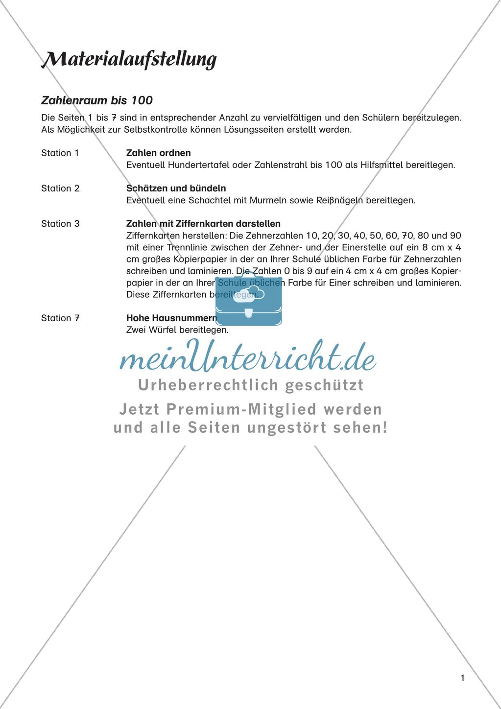 Mathe an Stationen - Inklusion: Zahlenraum bis 100 Preview 3