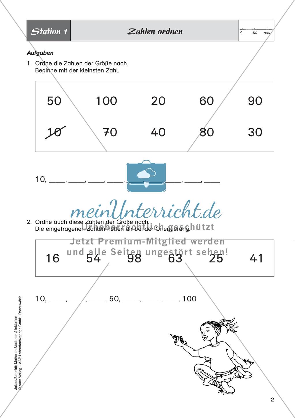 Mathe an Stationen - Inklusion: Zahlenraum bis 100 Preview 4