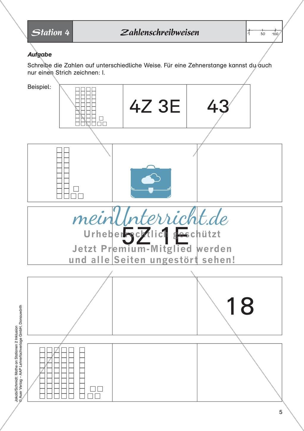 Mathe an Stationen - Inklusion: Zahlenraum bis 100 Preview 7