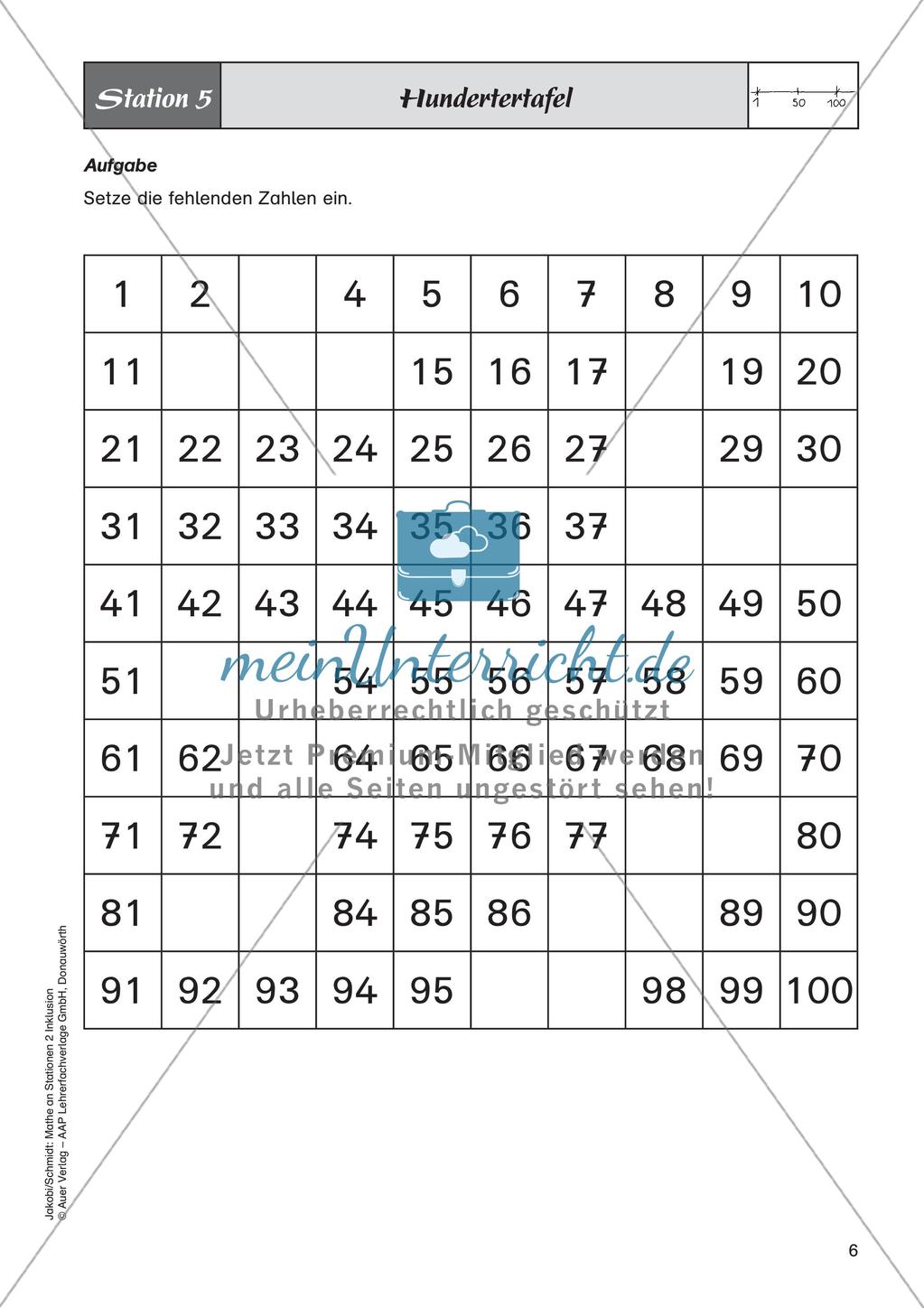 Mathe an Stationen - Inklusion: Zahlenraum bis 100 Preview 8