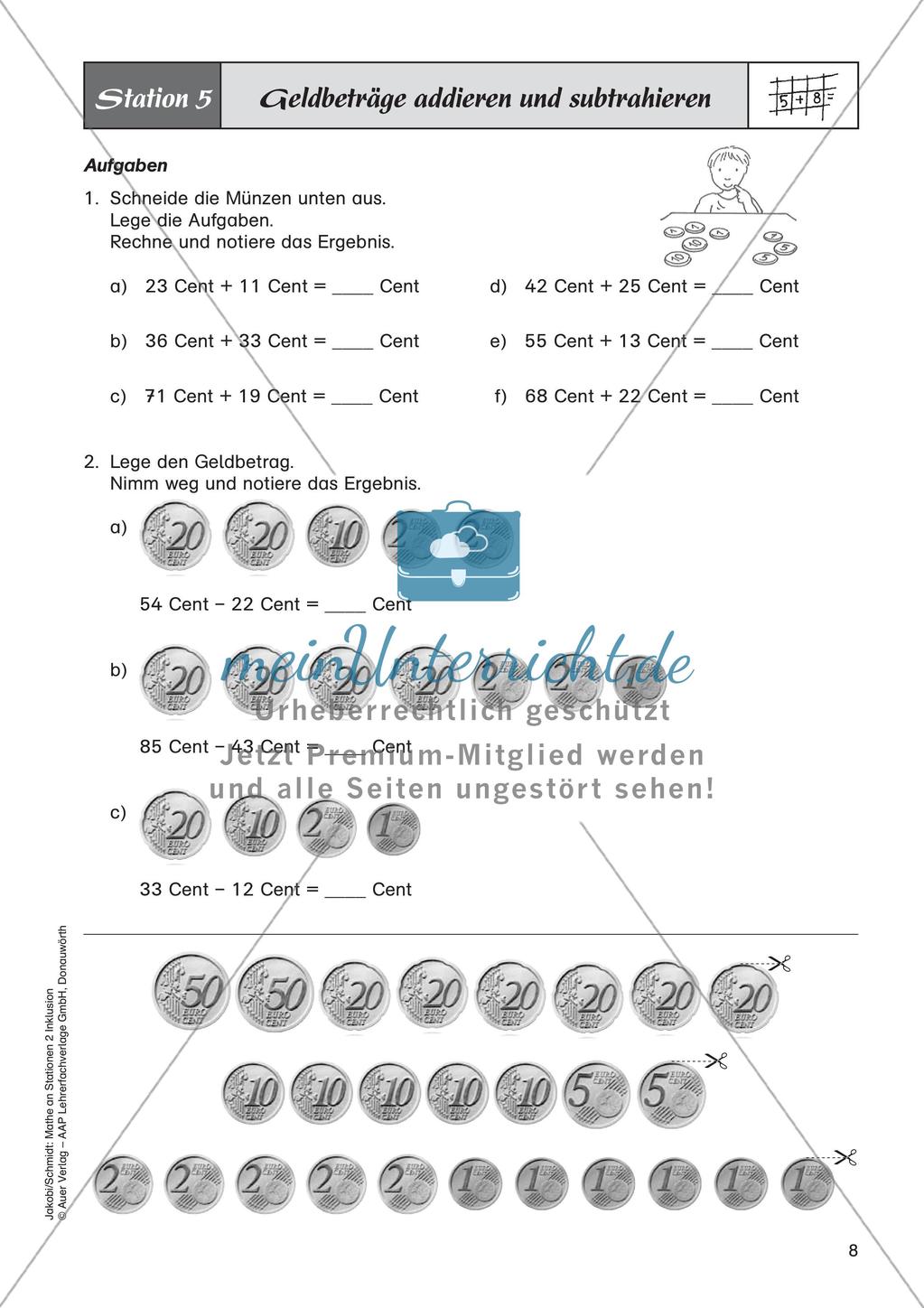 Mathe an Stationen - Inklusion: Addition und Subtraktion Preview 10