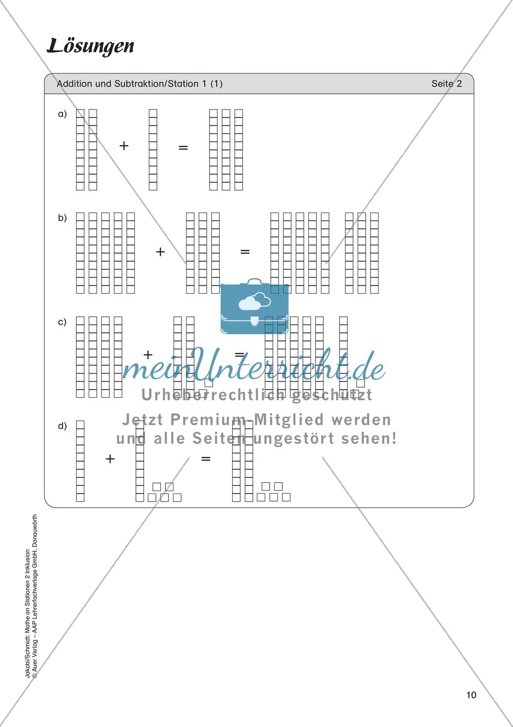 Mathe an Stationen - Inklusion: Addition und Subtraktion Preview 12