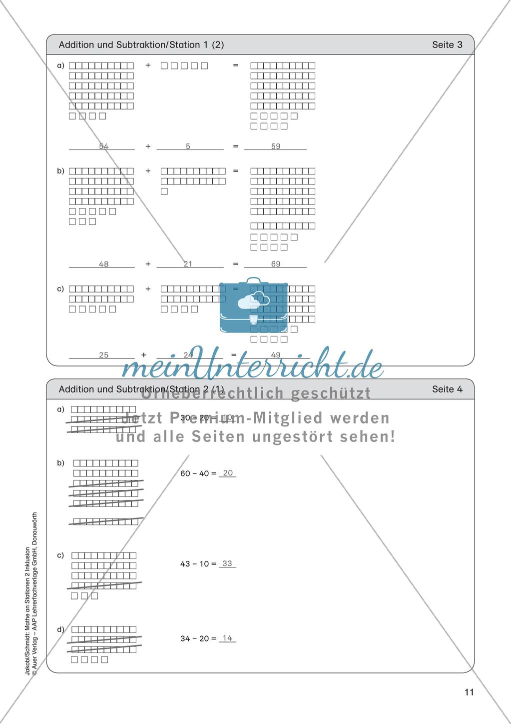 Mathe an Stationen - Inklusion: Addition und Subtraktion Preview 13