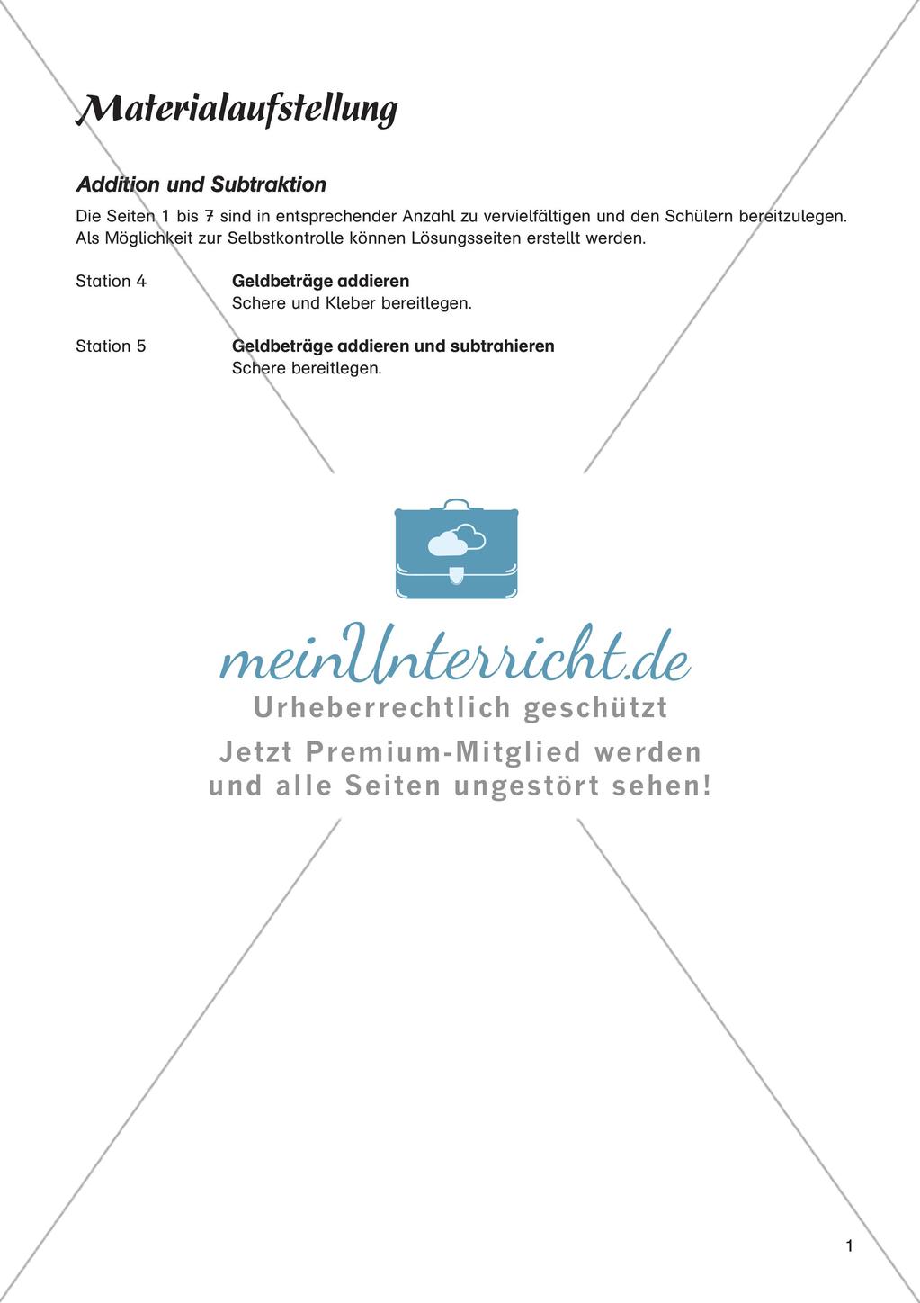 Mathe an Stationen - Inklusion: Addition und Subtraktion Preview 3