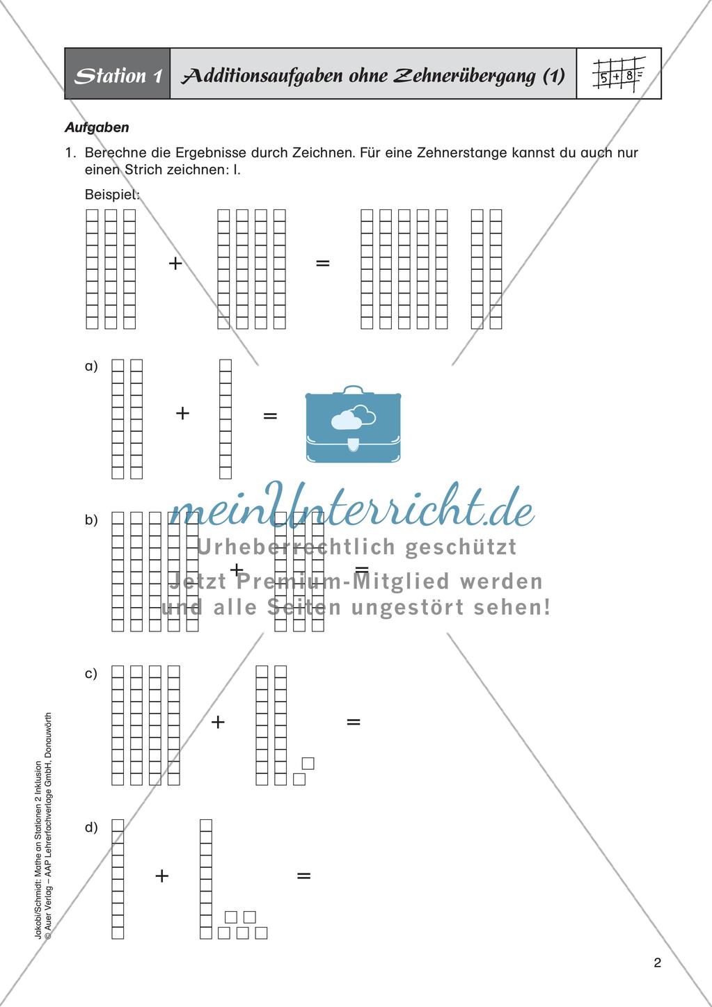 Mathe an Stationen - Inklusion: Addition und Subtraktion Preview 4