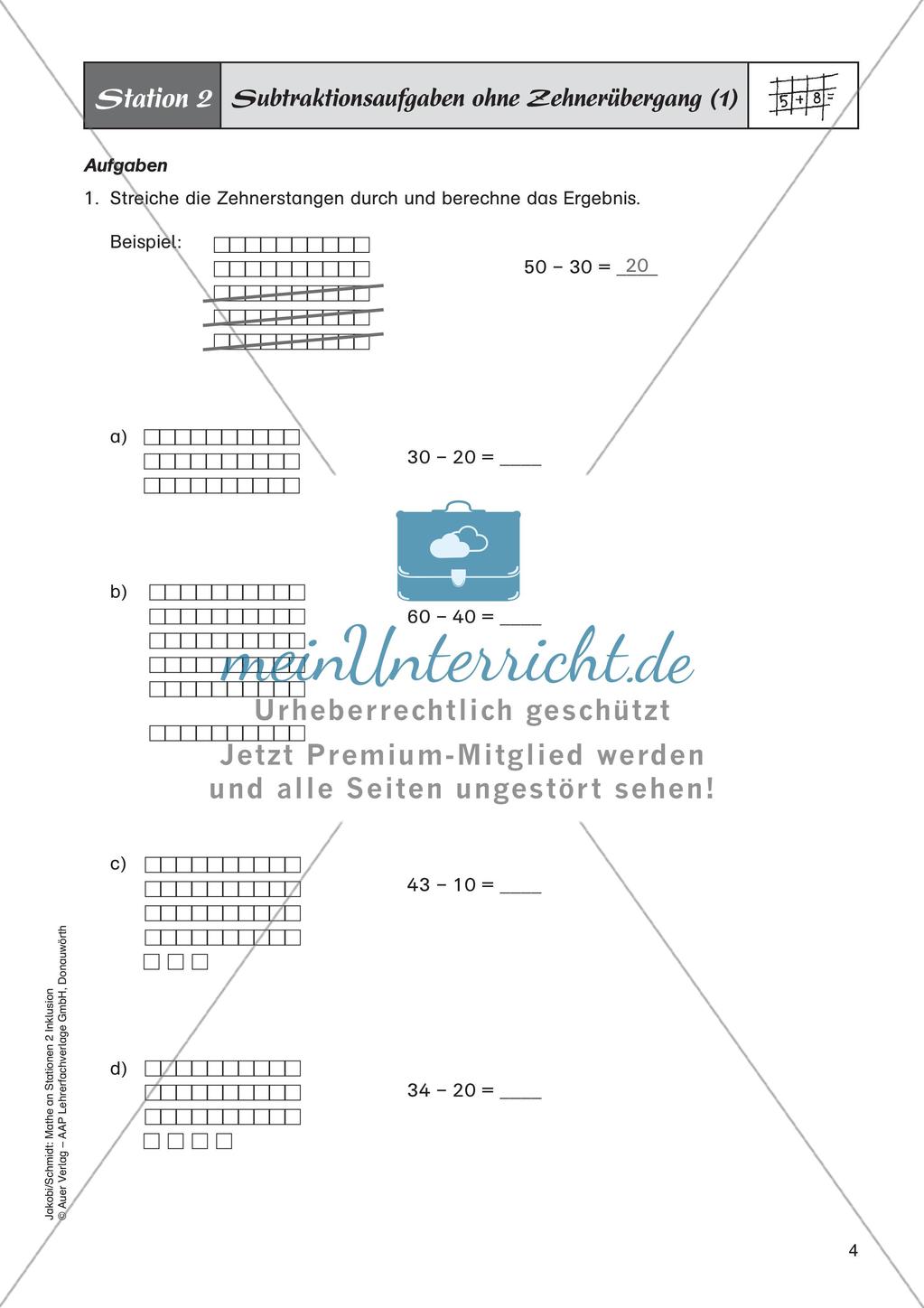 Mathe an Stationen - Inklusion: Addition und Subtraktion Preview 6