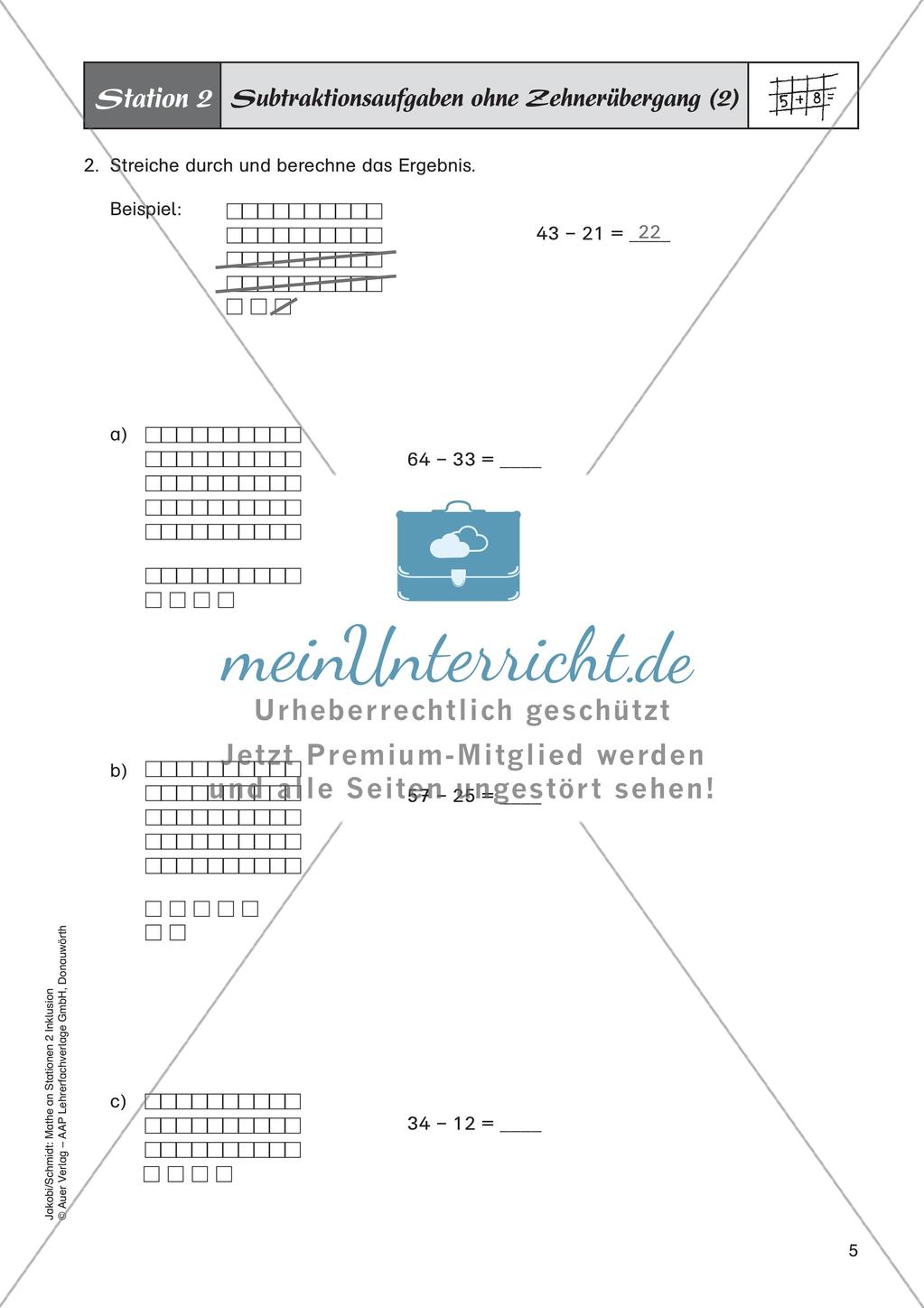 Mathe an Stationen - Inklusion: Addition und Subtraktion Preview 7