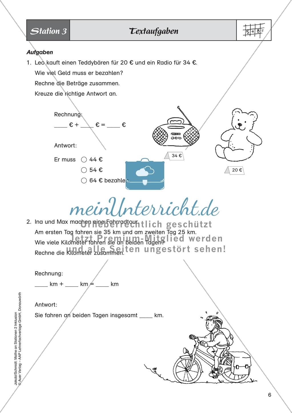 Mathe an Stationen - Inklusion: Addition und Subtraktion Preview 8