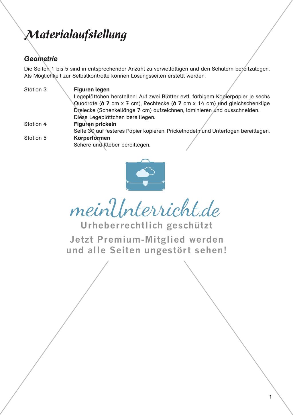 Mathe an Stationen - Inklusion: Geometrie Preview 3