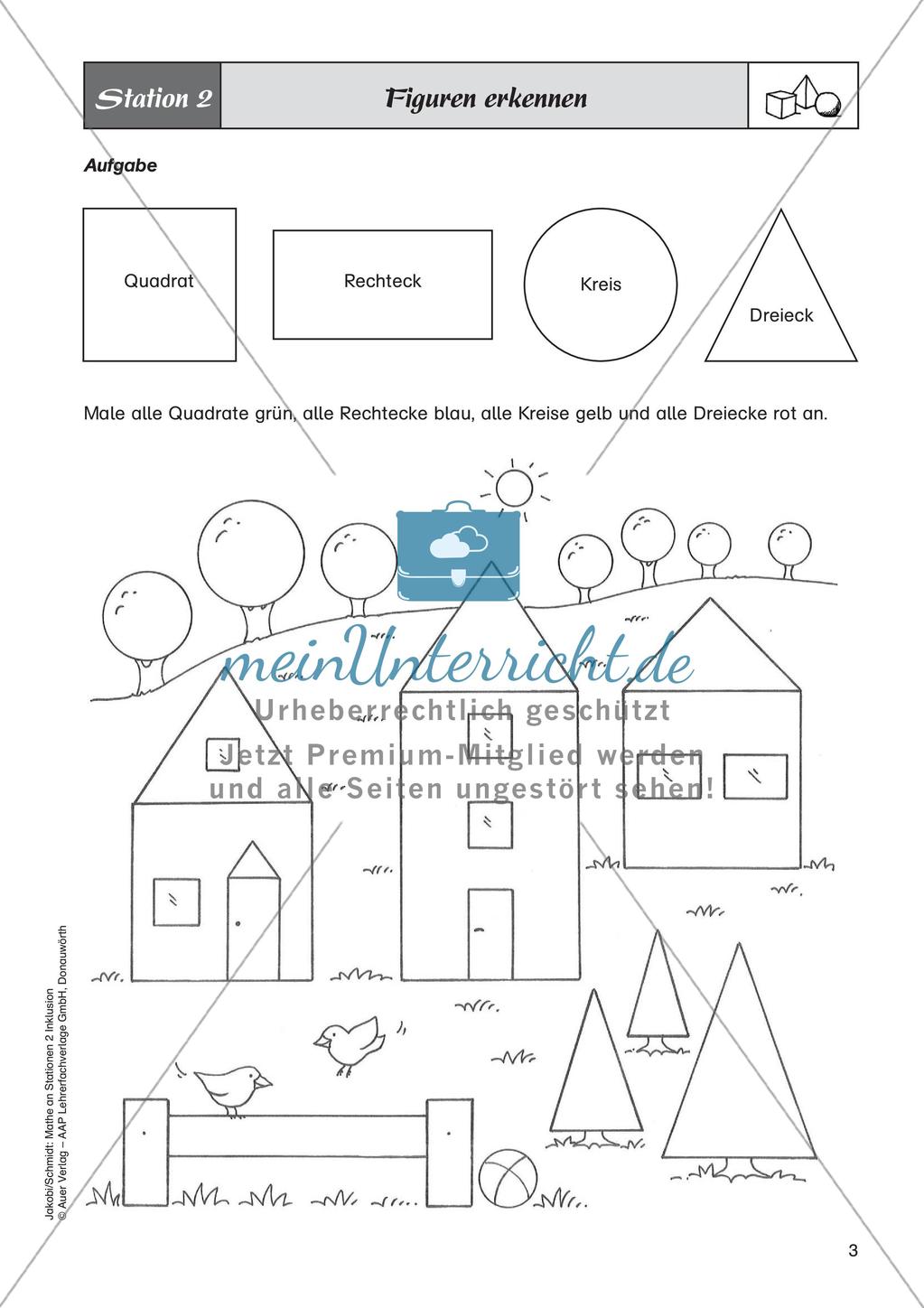 Mathe an Stationen - Inklusion: Geometrie Preview 5