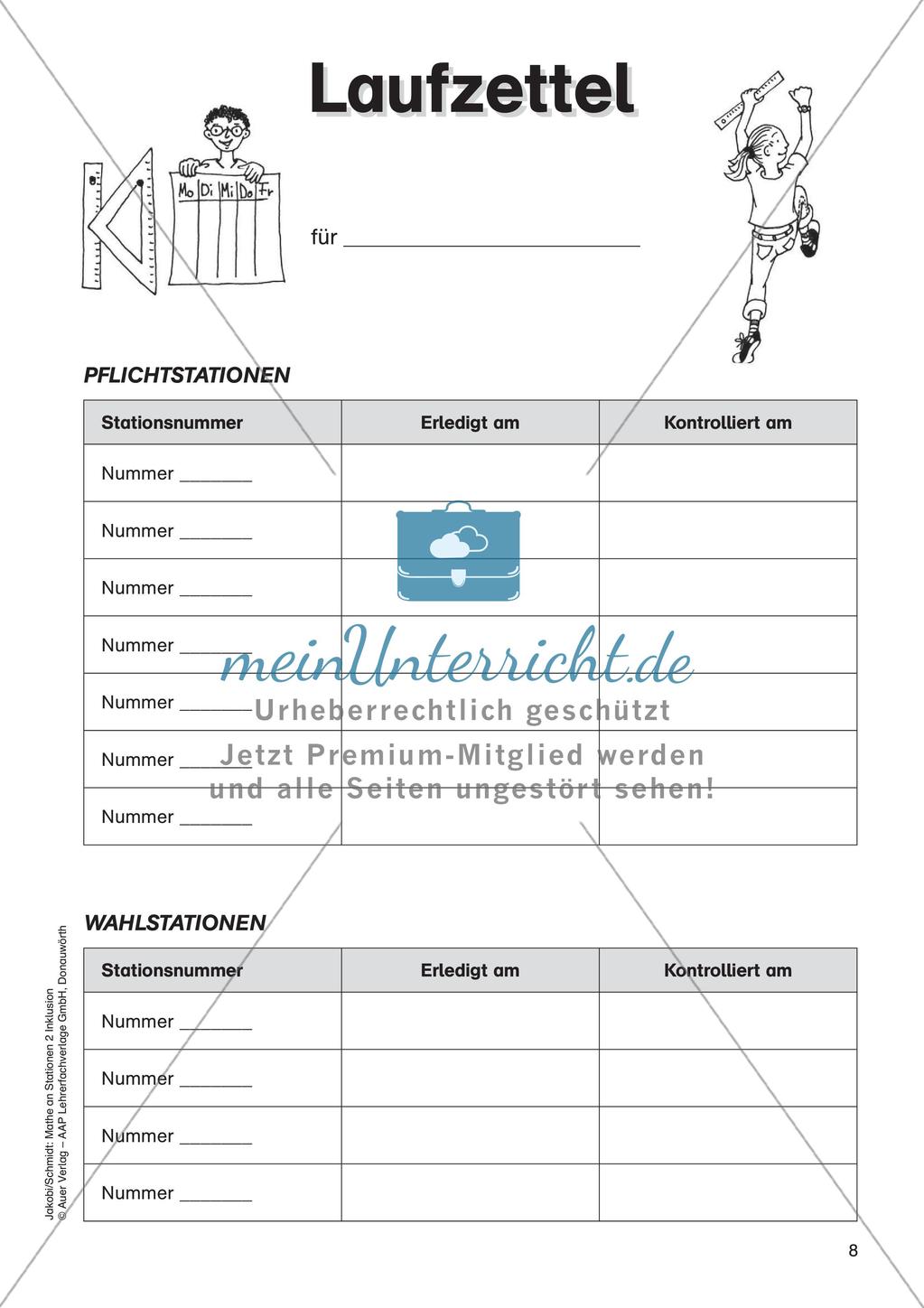 Mathe an Stationen - Inklusion: Größen und Sachrechnen Preview 10