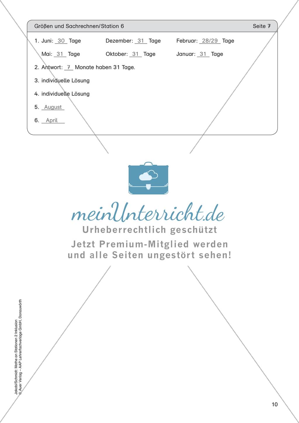 Mathe an Stationen - Inklusion: Größen und Sachrechnen Preview 12