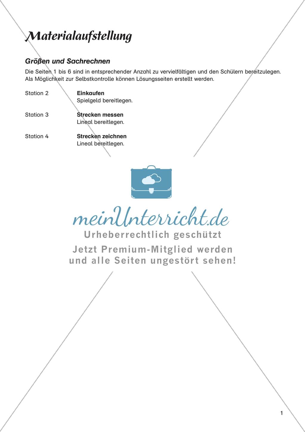 Mathe an Stationen - Inklusion: Größen und Sachrechnen Preview 3