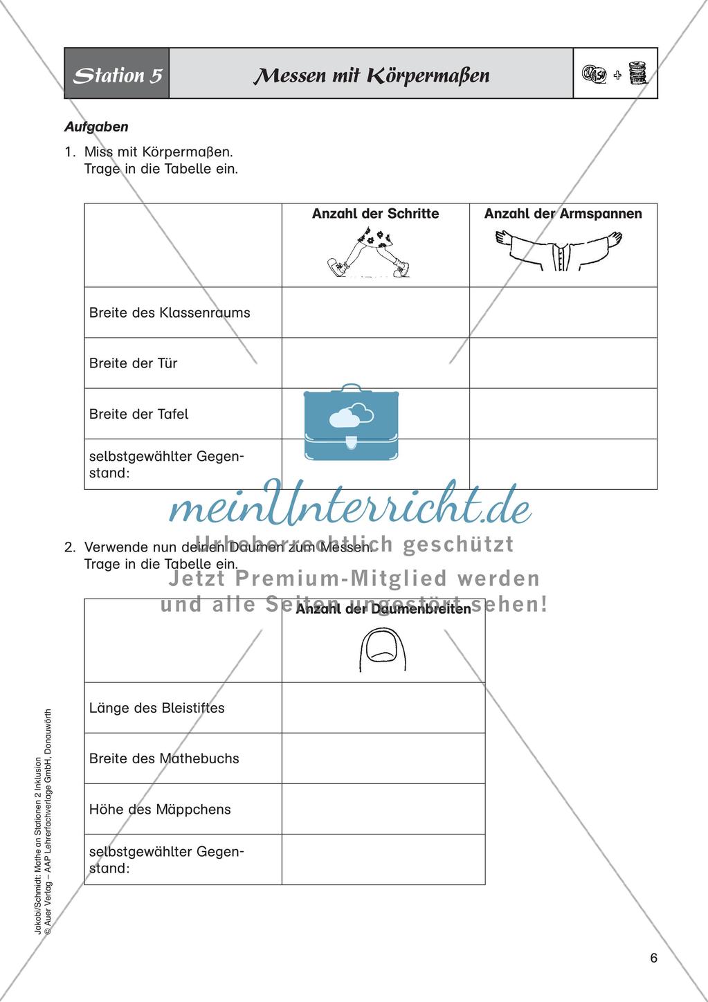 Mathe an Stationen - Inklusion: Größen und Sachrechnen Preview 8