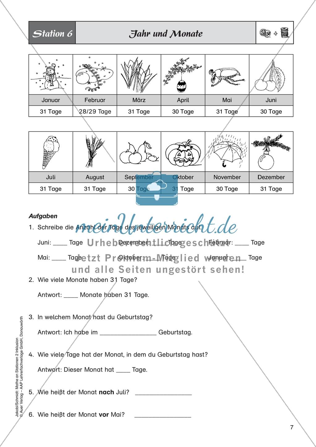 Mathe an Stationen - Inklusion: Größen und Sachrechnen Preview 9