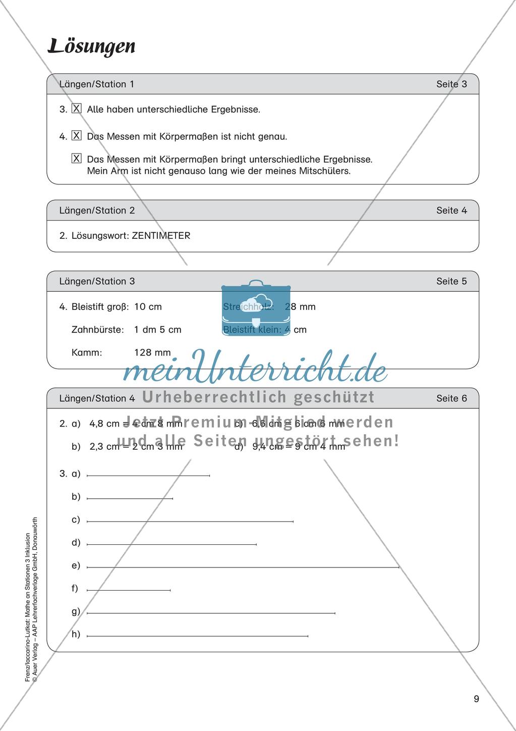 Mathe an Stationen - Inklusion: Längen Preview 11
