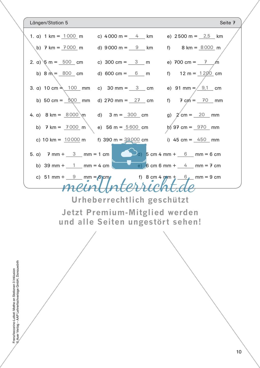 Mathe an Stationen - Inklusion: Längen Preview 12