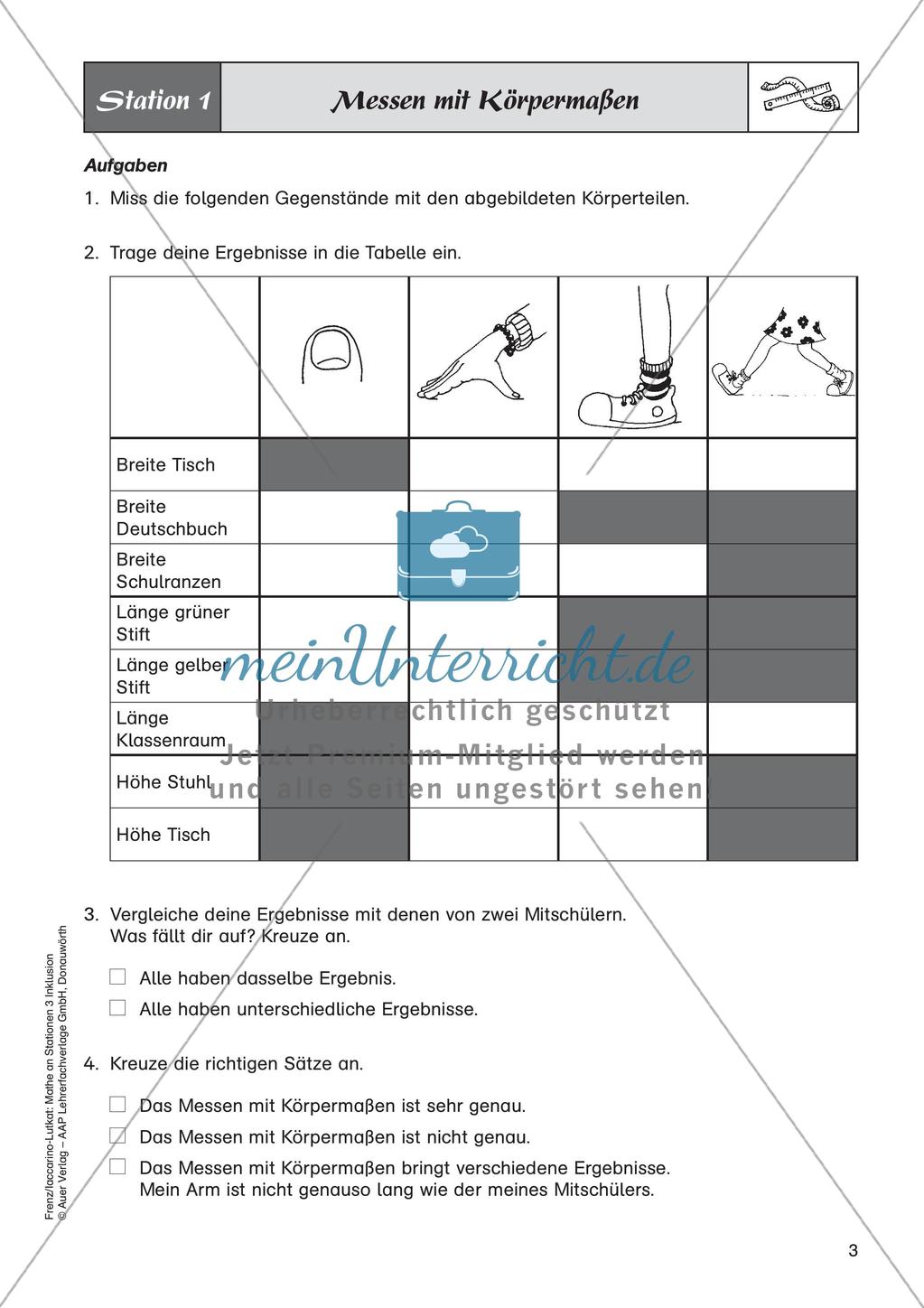 Mathe an Stationen - Inklusion: Längen Preview 5