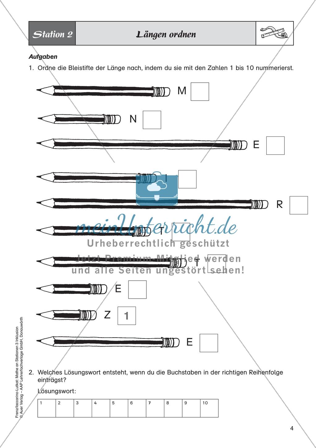 Mathe an Stationen - Inklusion: Längen Preview 6