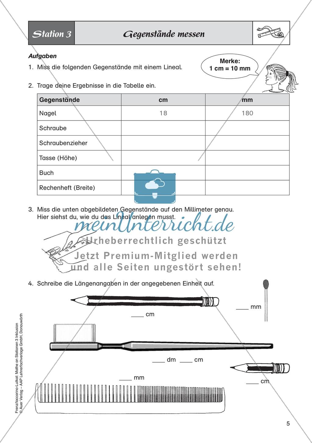 Mathe an Stationen - Inklusion: Längen Preview 7